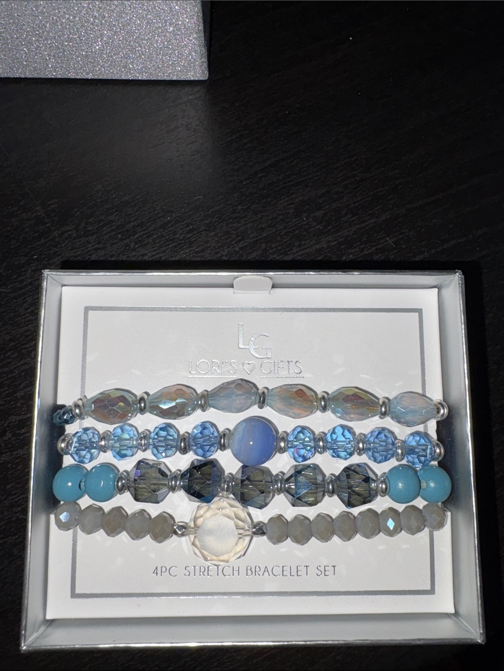 LC Blue 4-Piece Stretch Bracelet Set